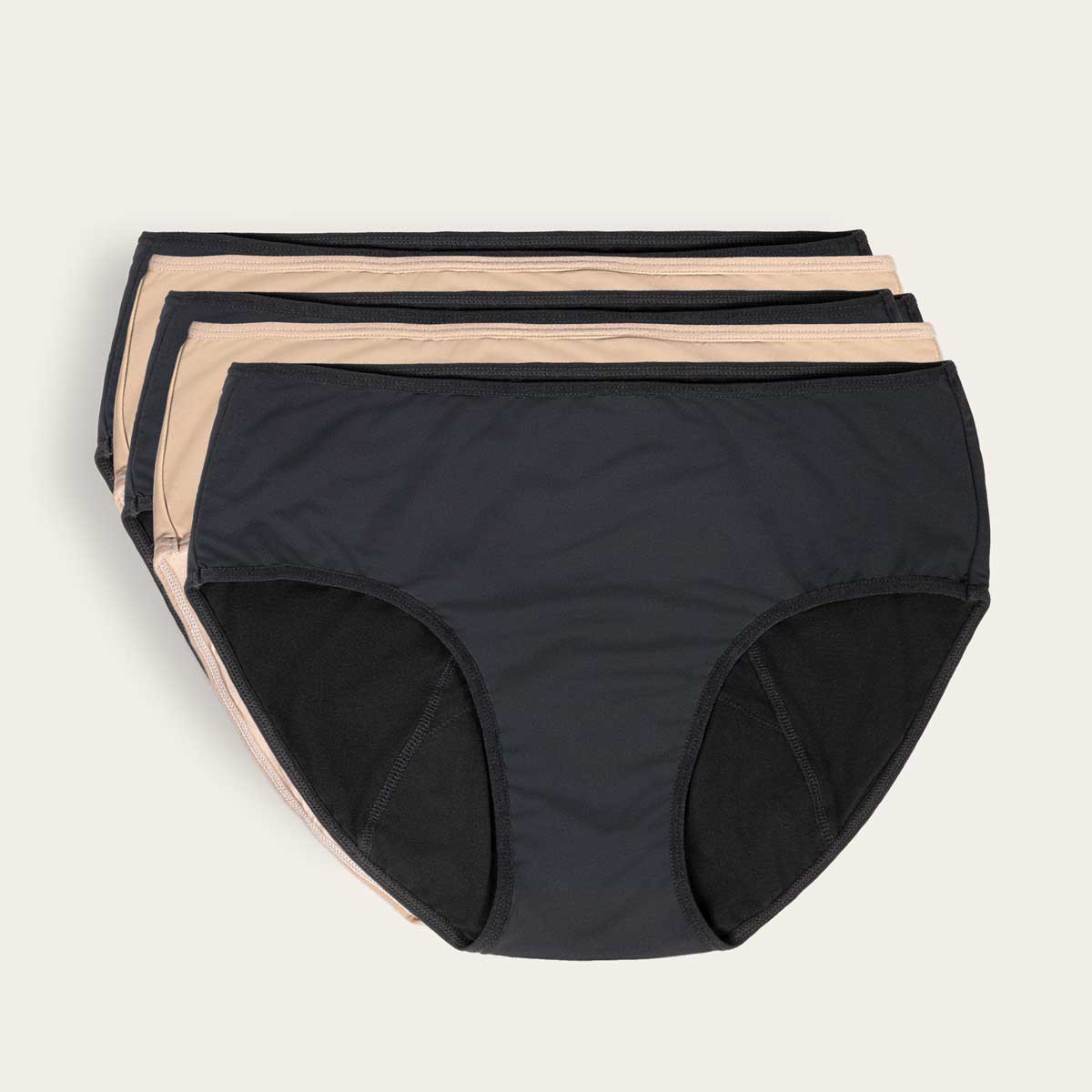 DEFNES Leak Proof Underwear for Woman Cotton Overnight Menstrual Panties  Briefs (5 Pack)